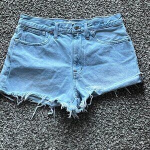 Madewell Shorts Womens 28 Blue Frayed Light Wash High Rise Going out Festival